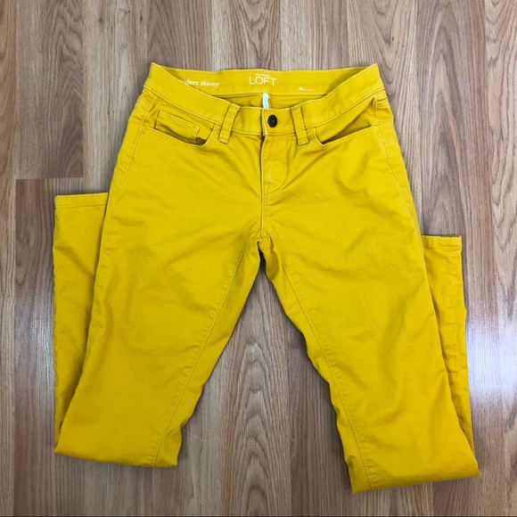Ann Taylor LOFT Modern Skinny Mustard Pants. - Picture 2 of 4